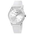 SKMEI 1760 Montres à quartz élégantes sr626sw Bracelet en silicone transparent pour montres pour filles
